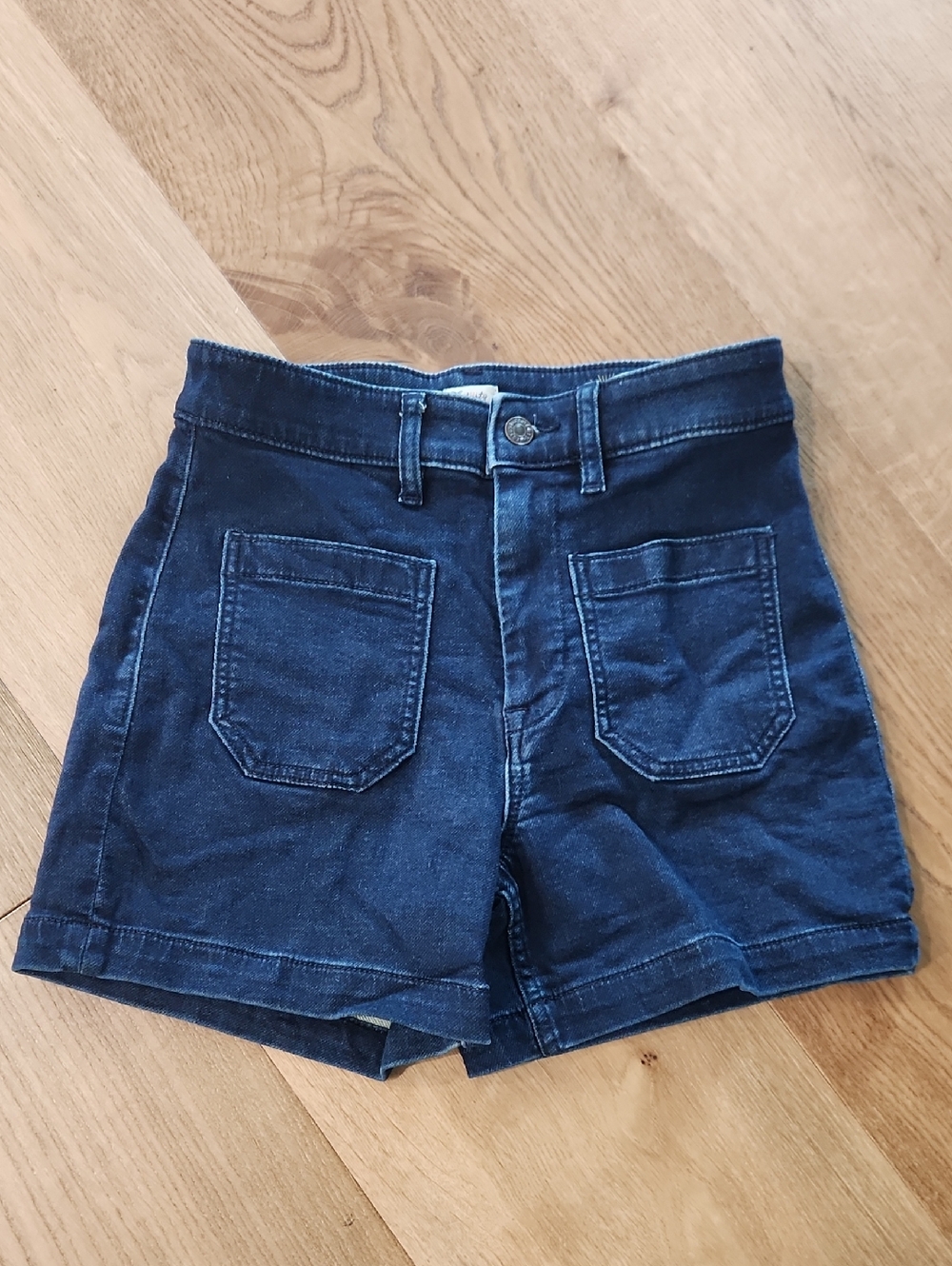Faherty Dark Blue High-Rise Denim Shorts